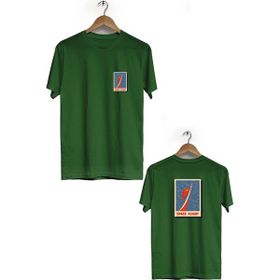Hero Tasarım BLL1907 Haki Space Flight Ön Arka Baskılı Erkek T-shirt