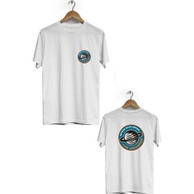 Hero Tasarım BLL1909 Beyaz The Universe Ön Arka Baskılı Erkek T-shirt