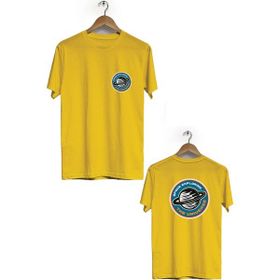 Hero Tasarım BLL1909 Sarı The Universe Ön Arka Baskılı Erkek T-shirt