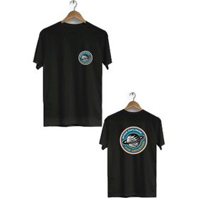 Hero Tasarım BLL1909 Siyah The Universe Ön Arka Baskılı Erkek T-shirt