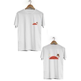 Hero Tasarım BLL1983 Beyaz Mars Ön Arka Baskılı Bisiklet Yaka Erkek T-shirt