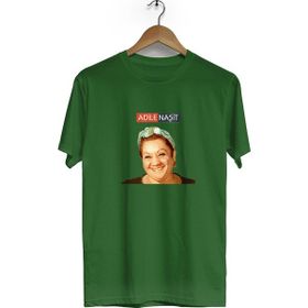 Hero Tasarım BLL207 Adile Naşit Haki Bisiklet Yaka Kısa Kollu Unisex T-shirt