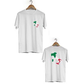 Hero Tasarım BLL2145 Beyaz İtalya Ön Arka Baskılı Bisiklet Yaka Kısa Kollu Erkek T-shirt