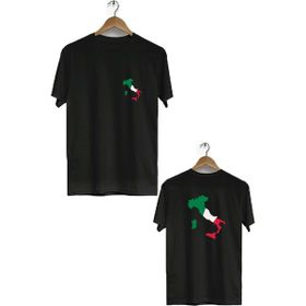 Hero Tasarım BLL2145 Siyah İtalya Ön Arka Baskılı Bisiklet Yaka Kısa Kollu Erkek T-shirt