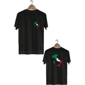 Hero Tasarım BLL2145 Siyah İtalya Ön Arka Baskılı Bisiklet Yaka Kısa Kollu Erkek T-shirt