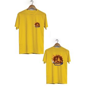 Hero Tasarım BLL2157 Sarı İstanbul Ön Arka Baskılı Bisiklet Yaka Kısa Kollu Erkek T-shirt