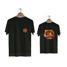 Hero Tasarım BLL2157 Siyah İstanbul Ön Arka Baskılı Bisiklet Yaka Kısa Kollu Erkek T-shirt