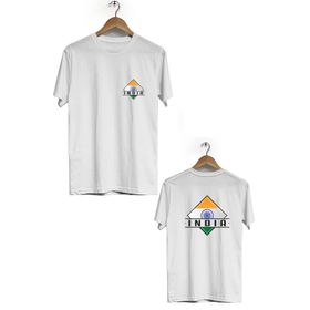 Hero Tasarım BLL2252 Beyaz Hindistan Ön Arka Baskılı Bisiklet Yaka Erkek T-shirt