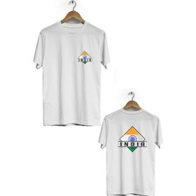Hero Tasarım BLL2252 Beyaz Hindistan Ön Arka Baskılı Bisiklet Yaka Erkek T-shirt