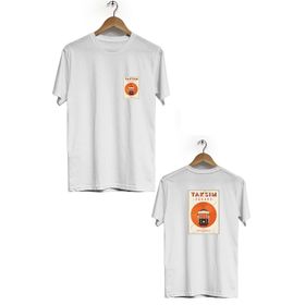 Hero Tasarım BLL2279 Beyaz İstanbul Taksim Ön Arka Baskılı Bisiklet Yaka Kısa Kollu Erkek T-shirt