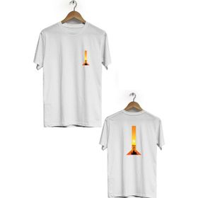 Hero Tasarım BLL230 Beyaz Maceracı Ön Arka Baskılı Erkek T-shirt