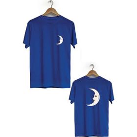 Hero Tasarım BLL235 Lacivert Hilal Ön Arka Baskılı Bisiklet Yaka Erkek T-shirt