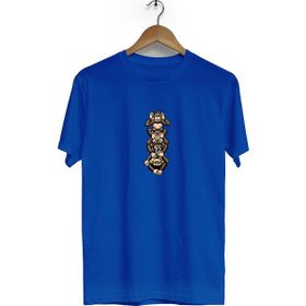 Hero Tasarım BLL2401 3 Maymun Bisiklet Yaka Kısa Kollu Lacivert T-shirt
