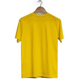 Hero Tasarım BLL2429 Sarı Taş Adam Ön Arka Baskılı Bisiklet Yaka Kısa Kollu Erkek T-shirt