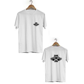 Hero Tasarım BLL2520 Game Zone Beyaz Ön Arka Baskılı Bisiklet Yaka Kısa Kollu Erkek T-shirt