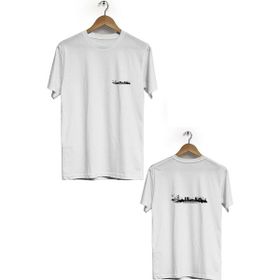 Hero Tasarım BLL2791 Beyaz İstanbul Ön Arka Baskılı Bisiklet Yaka Kısa Kollu Erkek T-shirt