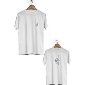 Hero Tasarım BLL2805 Beyaz Şehadet Ön Arka Baskılı Bisiklet Yaka Kısa Kollu Erkek T-shirt