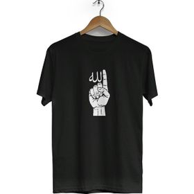Hero Tasarım BLL2810 Allah Siyah Bisiklet Yaka Kısa Kollu Unisex T-shirt