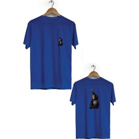 Hero Tasarım BLL283 Lacivert Maymun Ön Arka Baskılı Bisiklet Yaka Kısa Kollu Erkek T-shirt