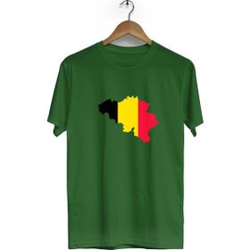 Hero Tasarım BLL2854 Almanya Bayrağı Haki Bisiklet Yaka Kısa Kollu Unisex T-shirt
