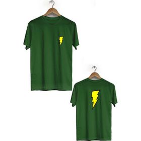 Hero Tasarım BLL2890 Haki Flash Ön Arka Baskılı Bisiklet Yaka Kısa Kollu Erkek T-shirt