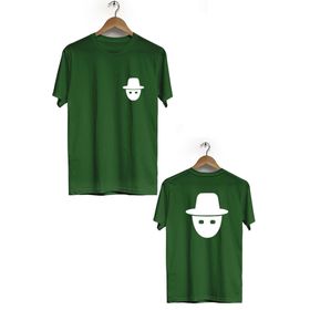 Hero Tasarım BLL2891 Haki Gizli Sekme Ön Arka Baskılı Bisiklet Yaka Erkek T-shirt