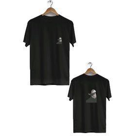Hero Tasarım BLL290 Ön Arka Baskılı Bisiklet Yaka Kısa Kol Siyah Kadın T-shirt