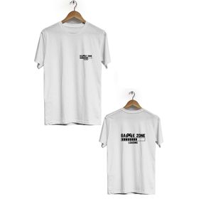 Hero Tasarım BLL2906 Beyaz Game Zone Ön Arka Baskılı Bisiklet Yaka Kısa Kollu Erkek T-shirt