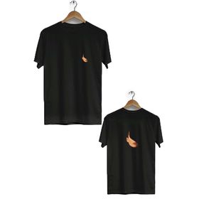 Hero Tasarım BLL291 Siyah Kadın Ön Arka Baskılı Bisiklet Yaka Kısa Kollu Erkek T-shirt