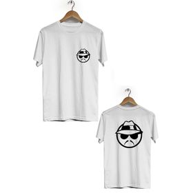 Hero Tasarım BLL2924 Beyaz Gizli Sekme Ön Arka Baskılı Bisiklet Yaka Kısa Kollu Erkek T-shirt
