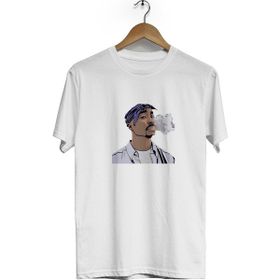 Hero Tasarım BLL3009 2Pac Bisiklet Yaka Kısa Kollu Beyaz T-shirt