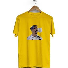 Hero Tasarım BLL3009 2Pac Bisiklet Yaka Kısa Kollu Sarı T-shirt