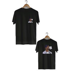 Hero Tasarım BLL3009 2Pac Bisiklet Yaka Kısa Kollu Siyah T-shirt