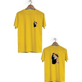 Hero Tasarım BLL3164 Sarı One Piece Ön Arka Baskılı Erkek T-shirt
