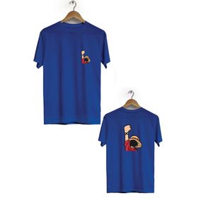 Hero Tasarım BLL3165 Lacivert One Piece Ön Arka Baskılı Bisiklet Yaka Kısa Kollu Erkek T-shirt