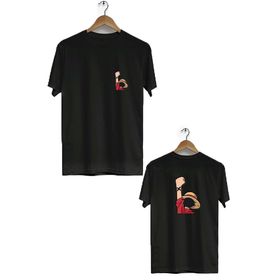 Hero Tasarım BLL3165 Siyah One Piece Ön Arka Baskılı Bisiklet Yaka Kısa Kollu Erkek T-shirt