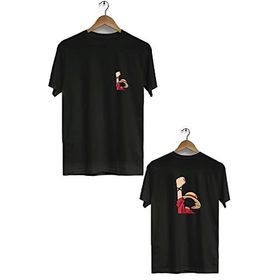Hero Tasarım BLL3165 Siyah One Piece Ön Arka Baskılı Bisiklet Yaka Kısa Kollu Erkek T-shirt