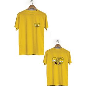 Hero Tasarım BLL3177 Sarı Simpson Ön Arka Baskılı Erkek T-shirt