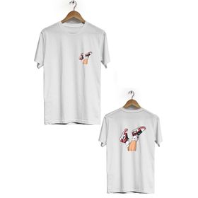 Hero Tasarım BLL3222 Beyaz Spor Ayakkabı Ön Arka Baskılı Erkek T-shirt