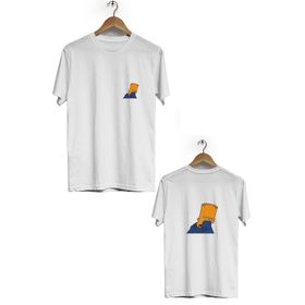 Hero Tasarım BLL329 Beyaz Simpson Ön Arka Baskılı Bisiklet Yaka Kısa Kollu Erkek T-shirt