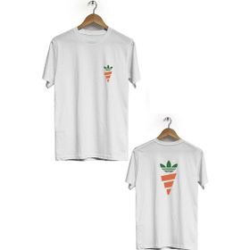 Hero Tasarım BLL3296 Beyaz Havuç Ön Arka Baskılı Bisiklet Yaka Erkek T-shirt