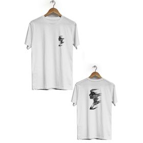 Hero Tasarım BLL331 Ön Arka Baskılı Bisiklet Yaka Kısa Kol Beyaz Kadın T-shirt