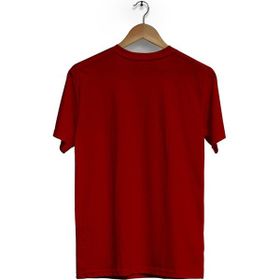 Hero Tasarım BLL3315 Bordo Fred Çakmaktaş Ön Arka Baskılı Bisiklet Yaka Kısa Kollu Erkek T-shirt