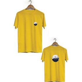 Hero Tasarım BLL342 Sarı Kurtlar Ön Arka Baskılı Bisiklet Yaka Kısa Kollu Erkek T-shirt