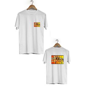 Hero Tasarım BLL446 Beyaz Uzumaki Naruto Ön Arka Baskılı Bisiklet Yaka Erkek T-shirt
