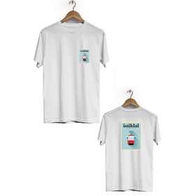 Hero Tasarım BLL510 Beyaz İstiklal Caddesi Ön Arka Baskılı Bisiklet Yaka Kısa Kollu Erkek T-shirt