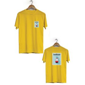 Hero Tasarım BLL510 Sarı İstiklal Caddesi Ön Arka Baskılı Bisiklet Yaka Kısa Kollu Erkek T-shirt