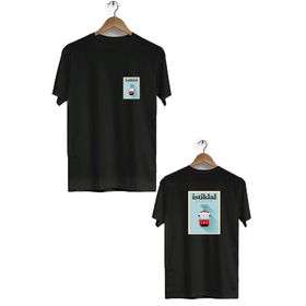 Hero Tasarım BLL510 Siyah İstiklal Caddesi Ön Arka Baskılı Bisiklet Yaka Kısa Kollu Erkek T-shirt