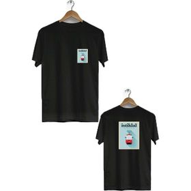 Hero Tasarım BLL510 Siyah İstiklal Caddesi Ön Arka Baskılı Bisiklet Yaka Kısa Kollu Erkek T-shirt