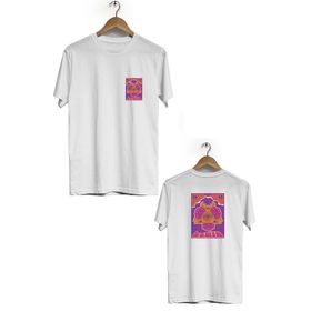 Hero Tasarım BLL585 Beyaz Göz Ön Arka Baskılı Bisiklet Yaka Kısa Kollu Erkek T-shirt